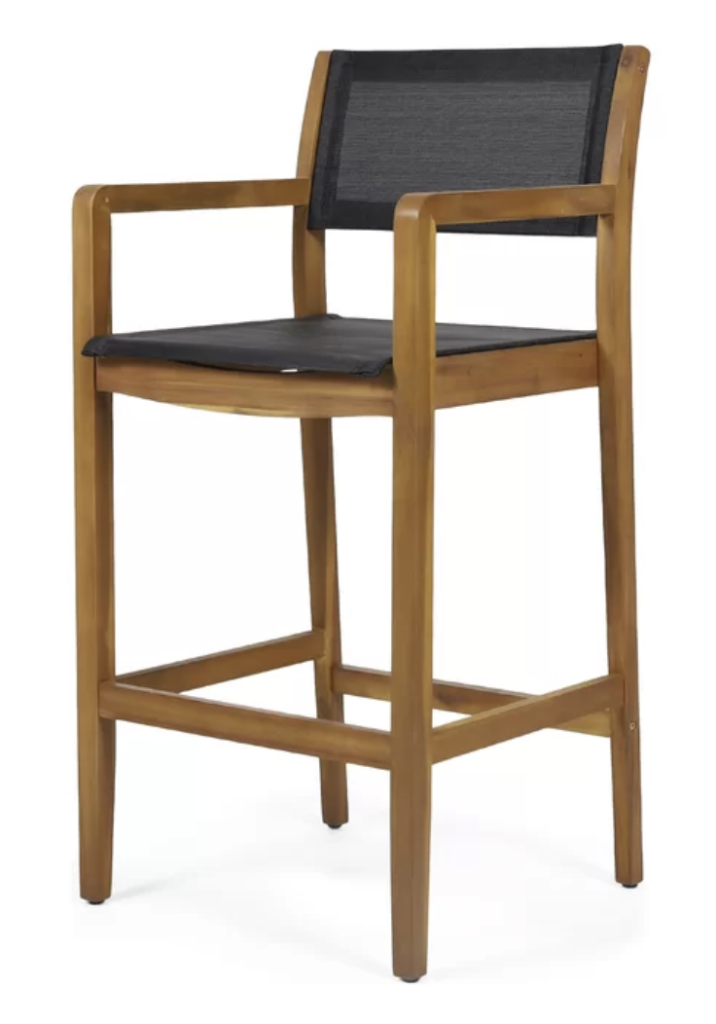 outdoor wood bar stools with high backs